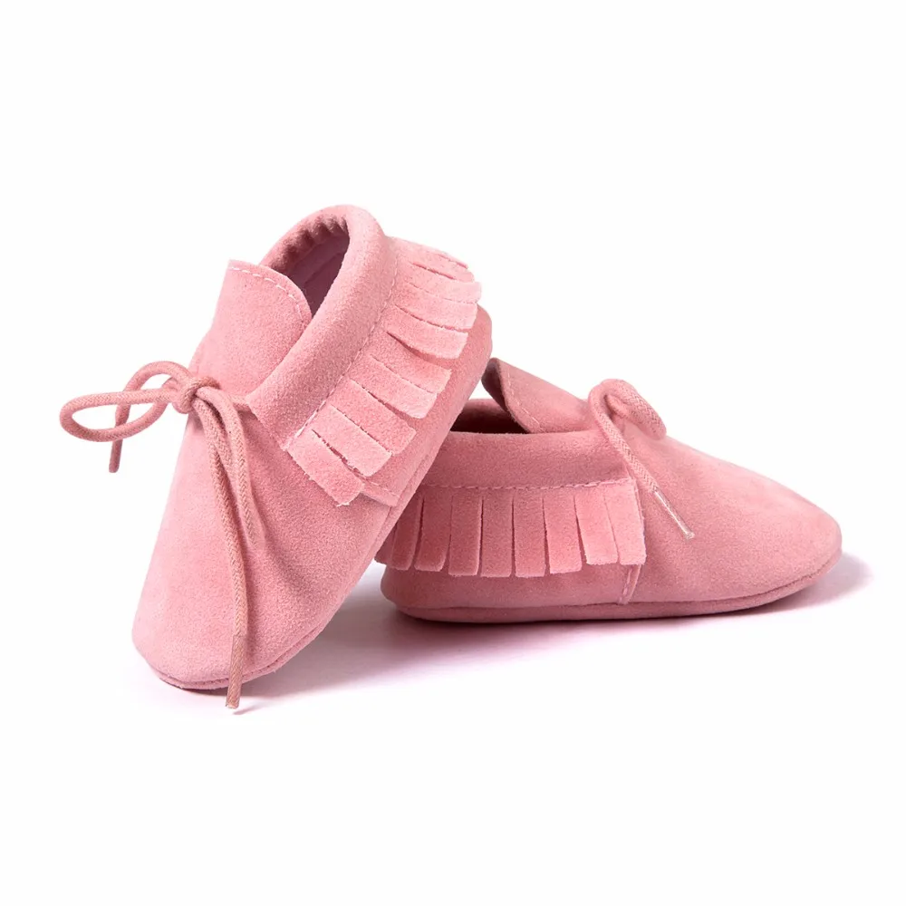 Многоцветная одежда для малышей Обувь На Шнуровке матовое кисточка мягкая подошва детские Prewalkers 0-18 м
