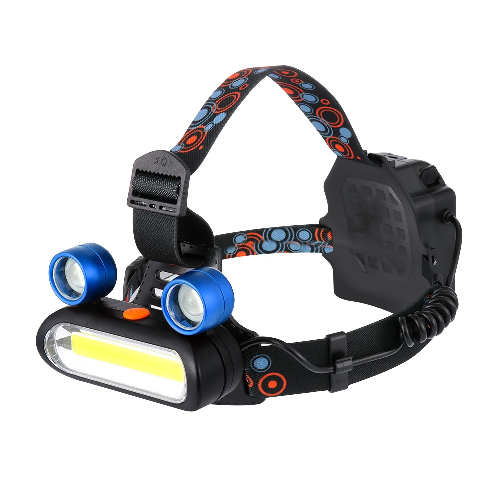

1pc 2LED With COB Rechargeable 18650 Torch Headlamp 3LEDs Camping Hiking Head Light Emergency Flashlight Torch