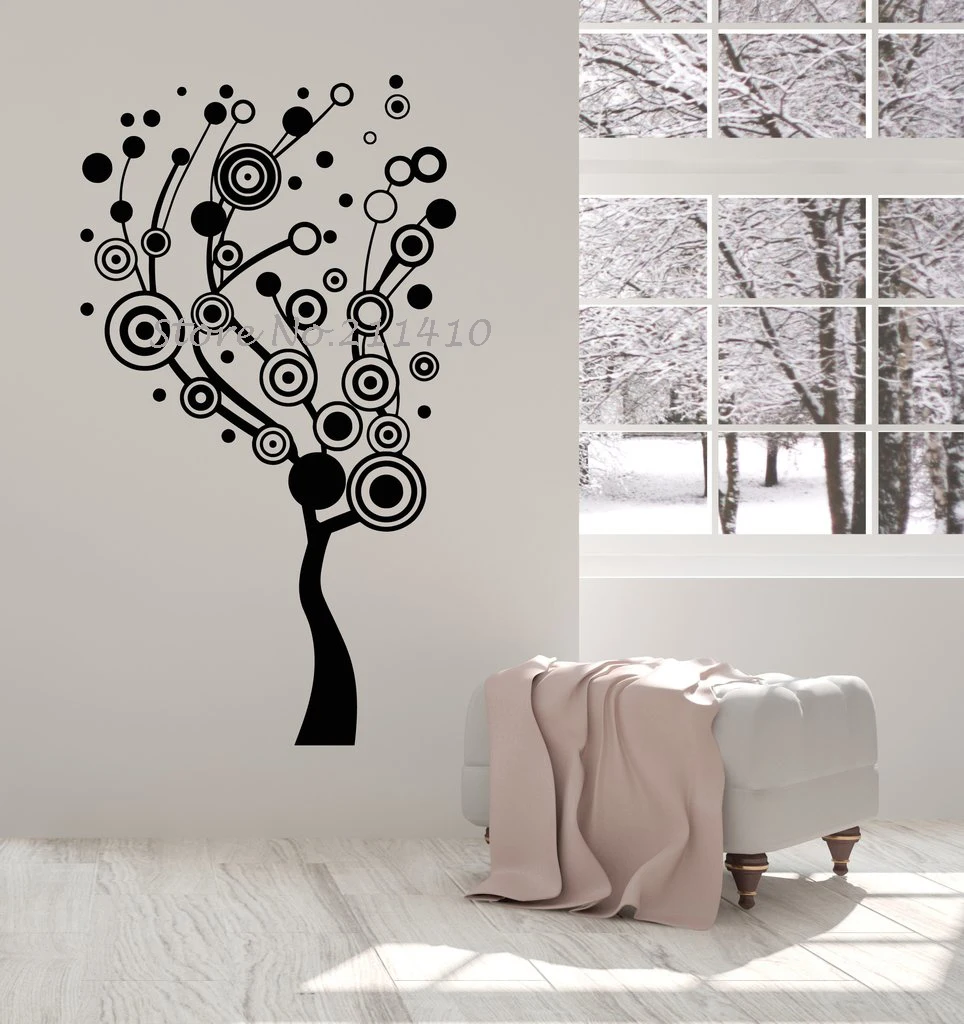 Vinyl Wall Decal Abstract Tree Circles Home Decor Living Room Interior Ideas Stickers Removable Art Murals Unique Gift YY659 Vinyl Wall Decal Abstract Tree Circles Home Decor Living Room Interior Ideas Stickers Removable Art Murals Unique Gift YY659