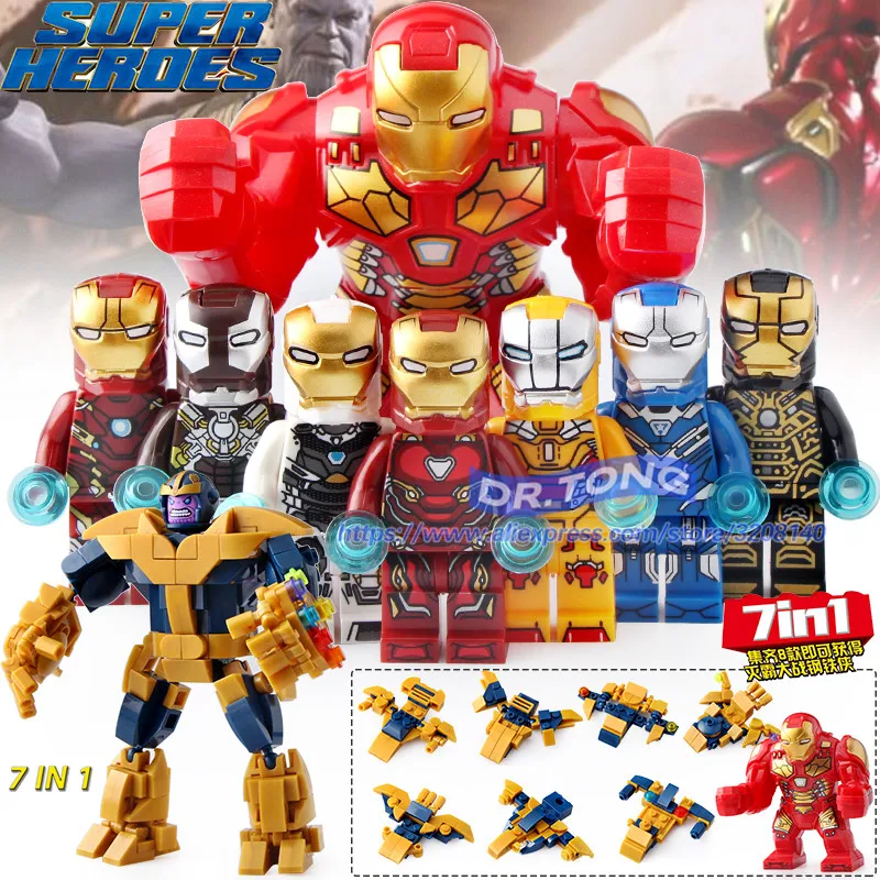 New Building Blocks War Machine Iron Man Thanos Super Hero Gifts Toys Kids 60Pcs