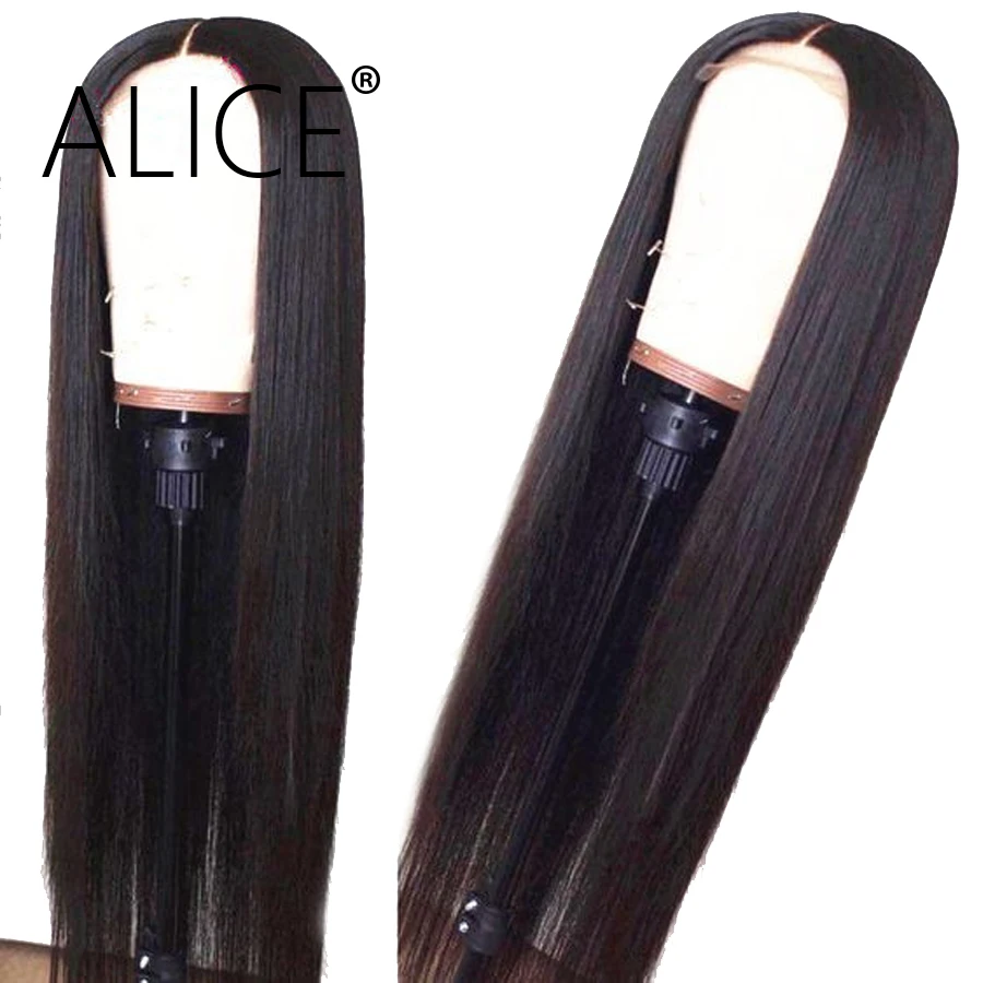 ALICE Glueless прямой парик с кружевом спереди Детские волосы боковая часть