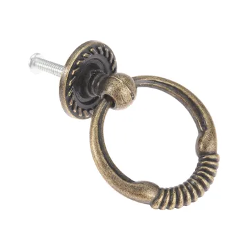 

DRELD 1Pc Vintage Cabinet Knobs and Handles Furniture Knobs Kitchen Drawer Cupboard Ring Pull Handles Furniture Fittings 43*37mm