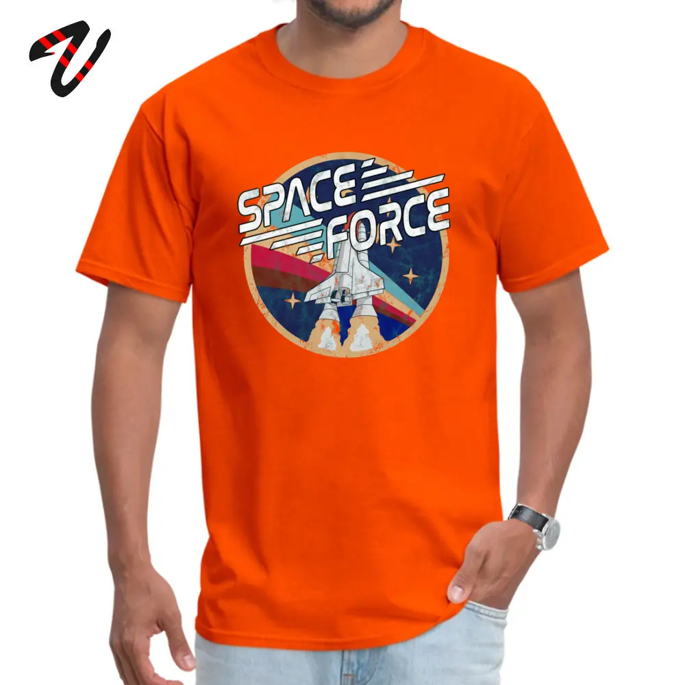 Space Force vintage apparel Men Fashionable Tops T Shirt Round Collar Summer 100% Cotton T-shirts Gift Short Sleeve Tops Shirt Space Force vintage apparel -18250 orange