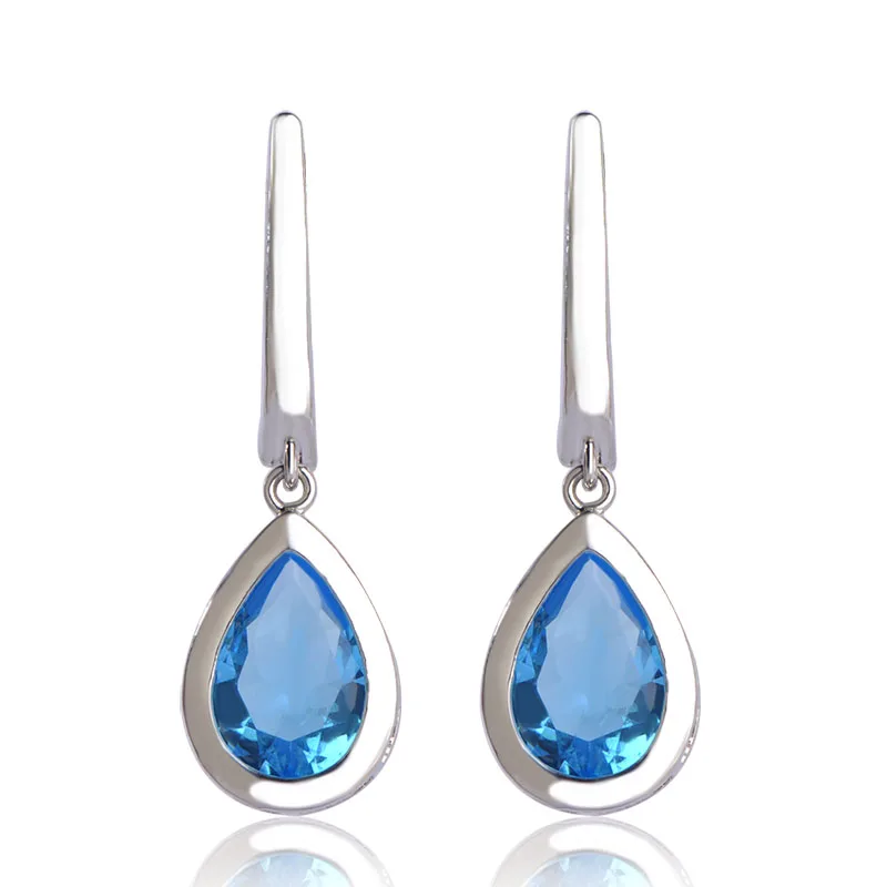 

Brand New Rhinestone Jewelry Water Drop Earrings Cubic Zirconia Earring 7 Colors Gold-color Brinco Valentine's Gift Pendiente