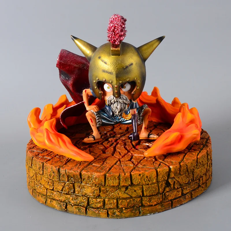 

21CM Anime Resin Red Flame Base Dolls Action Figure Accessories Combat Platform Model Scene Ver with Box