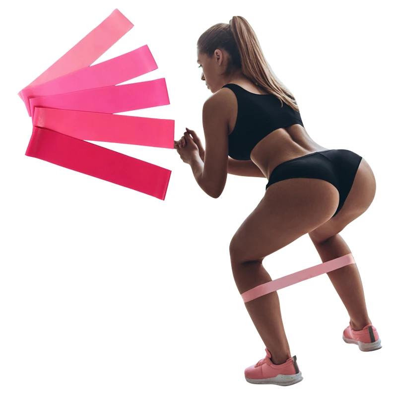 

Gradient Color-5 Pcs Latex Exercise Resistance Loop Bands Best Workout Equipment Set of 5 Different Fitness Tool with Travel Bag