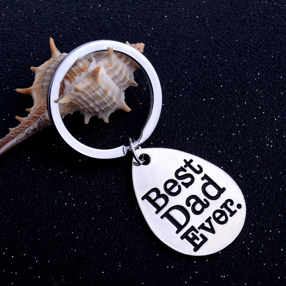 Best Dad Ever Keychain Jewelry Family Father's Day Gifts Keyring Charm