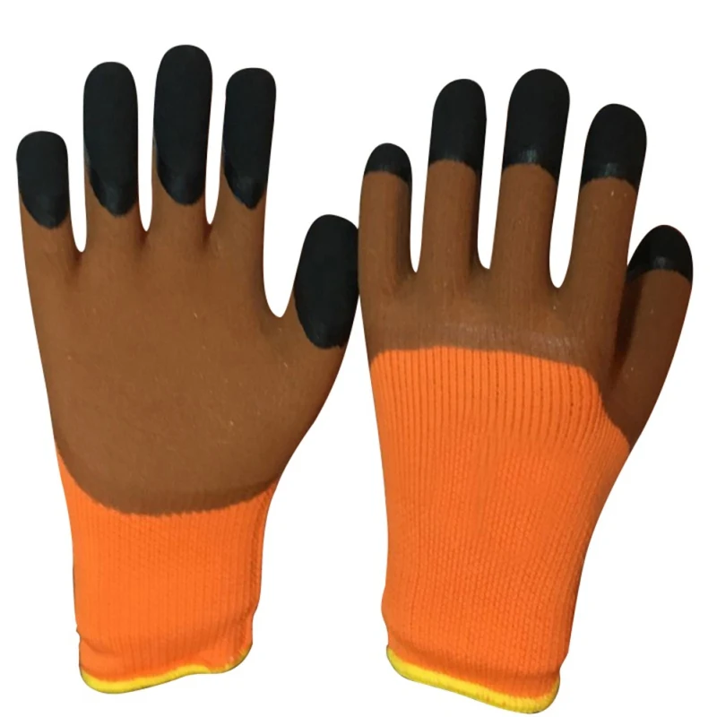 Дышащие нейлоновые латексные садовые перчатки рабочие строительные рукавицы с захватом для покрытия ладони износостойкие Нескользящие водонепроницаемые защитные перчатки - Цвет: orange