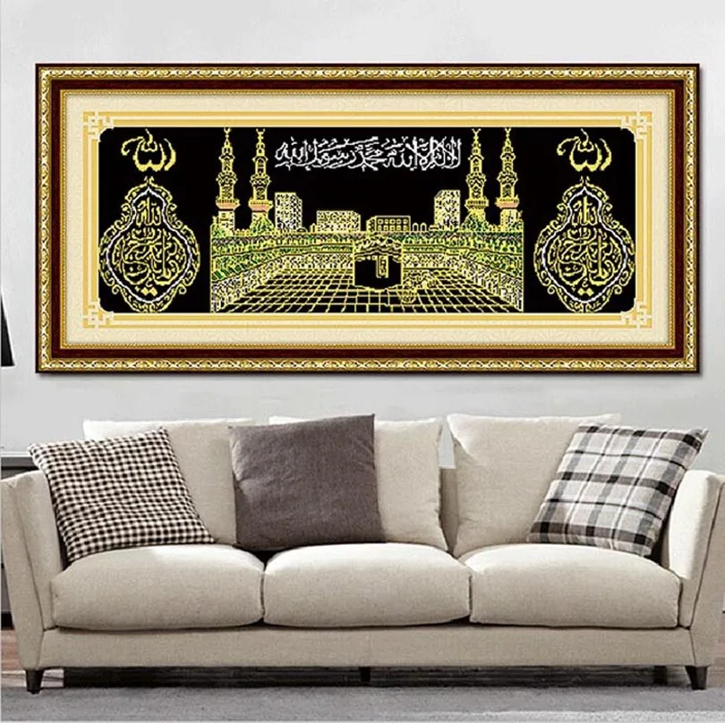 

5d Diy Diamond Painting corss Stitch Religion Needlework Muslim architecture round diamond embroidery religion Diamond Mosaic