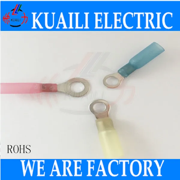 

200PCS Heat Shrink Electrical Connectors Shrinkable Wire Solder Terminals YELLOW RV5.5-5