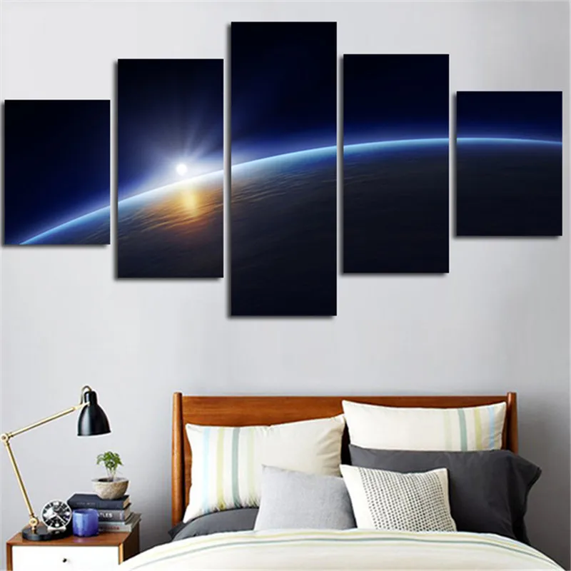 ALMUDENA-Unframed-Wall-Tableau-Picture-Art-Canvas-Painting-Light-Around-Surface-Of-Earth-Home-Decor-For (2)
