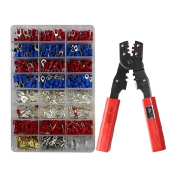 

1000pcs/Set Cold Pressed Pre-insulated Terminals Tube Terminals 24-in-1 Combination Packages of Electrical Wire Connectors