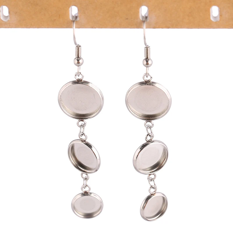 

reidgaller 5pairs fit 8mm 10mmm 12mm cabochon earring base settings stainless steel blank cameo bezels for jewelry making