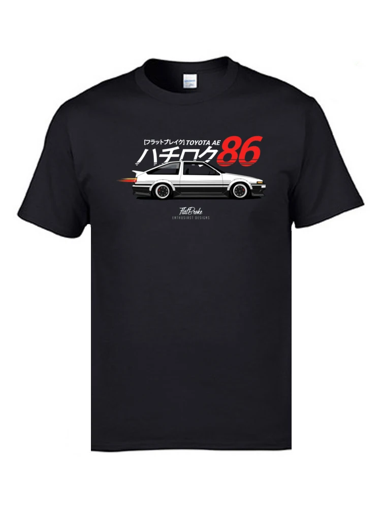

AE86 Initial D JDM T Shirts GTR Japanese Cars Engine Type Mens 100% Cotton Men's Classic T-Shirt Normal Sweatshirts Car