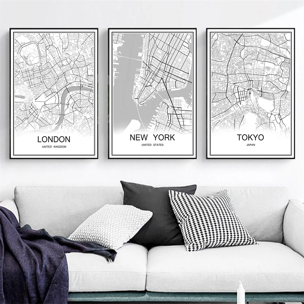 Исландская Рейкьявик картина маслом карта мира изображение с абстрактным принтом современный город плакат холст с покрытием бумага кафе декор гостиной