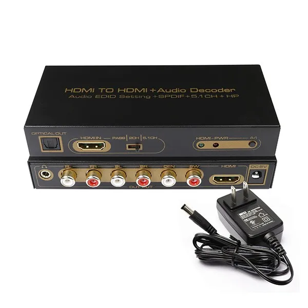 HDMI к HDMI+ аудио декодер SPDIF Оптический RCA аудио Edid Настройка+ Spdif+ 5.1CH+ hp+ 3D конвертер DVD HD плеер PC CN016M1