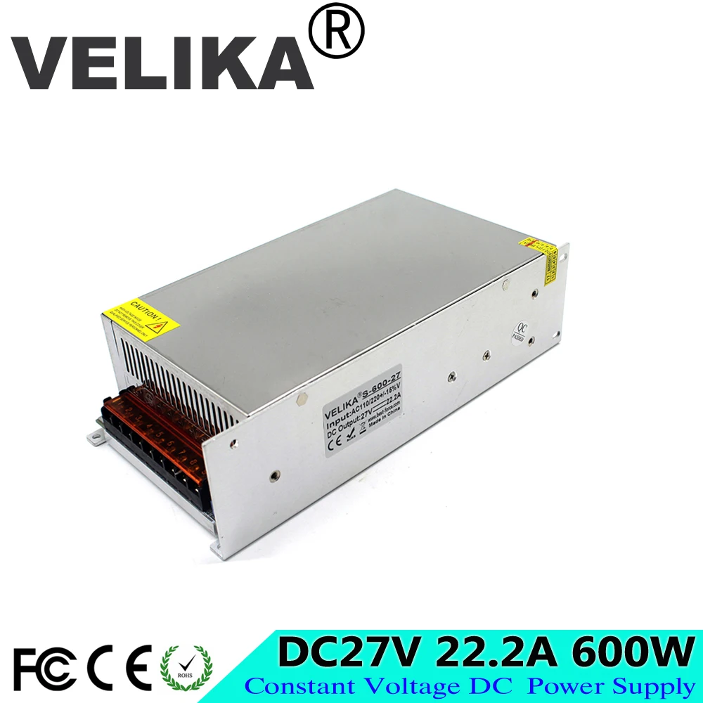 Single Output New model DC27V 22.2A 600W Switching power supply Driver For Industrial Equipment CNC Stepper Factory Supplier |