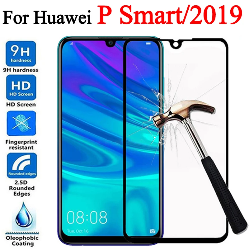 

Armored Protective Glass For Huawei P Smart 2019 Huway Psmart 2019 Full Cover Screen Protector Huwai 2.5D P-Smart Tempered Film