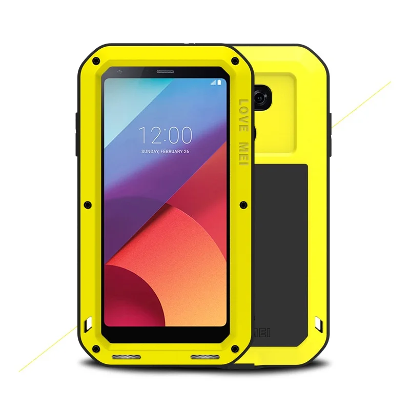 

LOVE MEI for LG G6 Cases Powerful Shockproof Drop-proof Dust-proof Mobile Shell for LG G 6 (Metal + Silicone + Tempered Glass)