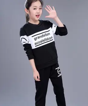 

Children's suit 2018 new spring style long sleeved boy suit, spring and autumn children's leisure letters two pieces