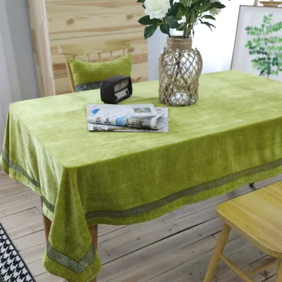 WLIARLEO, новая плюшевая зеленая скатерть, однотонная скатерть, роскошные бархатные скатерти, скатерти для стола, для банкета, вечерние, декор toalha de mesa - Цвет: Green 1