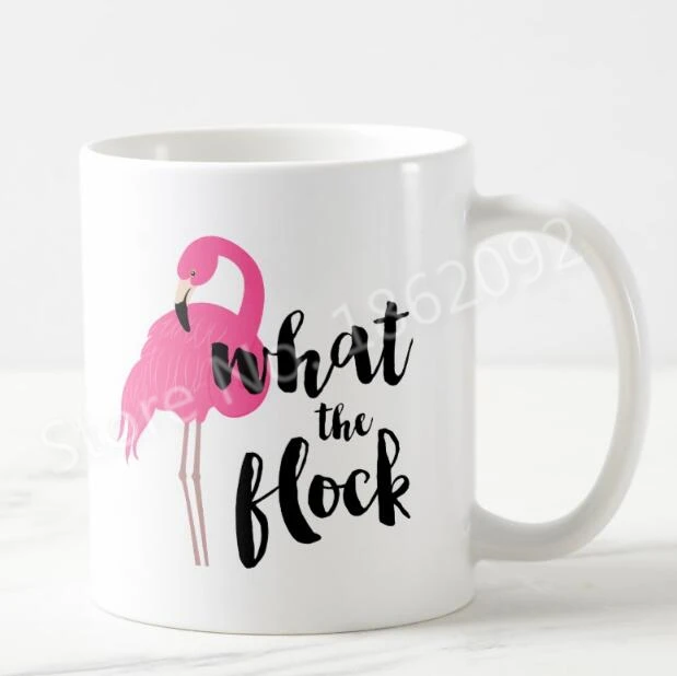 Novelty Funny Pink Flamingo Coffee Mug What A Flock Tea Novelty Funny Pink Flamingo Coffee Mug What A Flock Tea Cup Humor Flamingos Creative