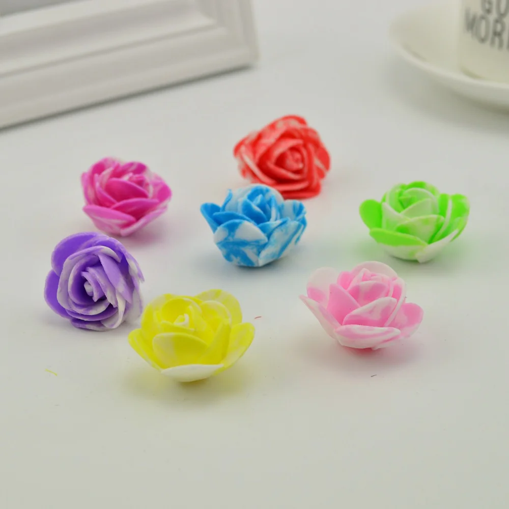 

50pcs/lot mini foam pe rose head flower artificial rose handmade flowers diy wreaths home decoration wedding festive supplies