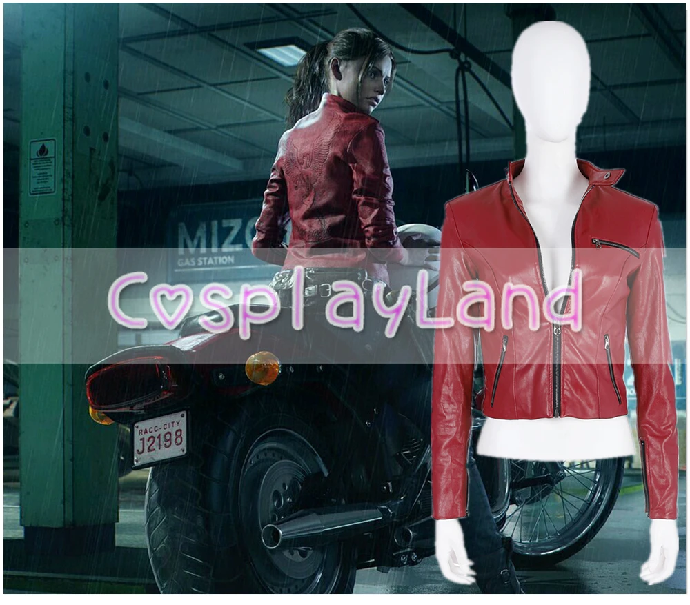 New Game Cosplay Resident Evil 2 Claire Costume For Halloween Party Women Coat Custom Made Leather Jacket Tops | Тематическая