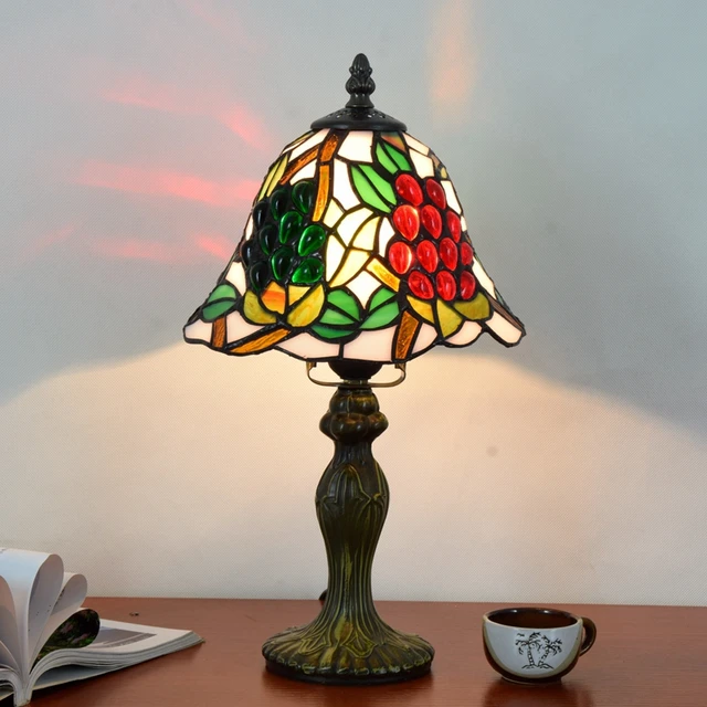 Originality Tiffany Color Gl Grape Small Desk Lamp American Originality Tiffany Color Gl Grape Small Desk Lamp American Past Countryside Green Leaf Decorative Light 110