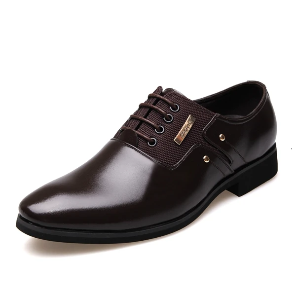 Мужские туфли Формальное качество из натуральной кожи повседневная обувь под платье Для мужчин Роскошные туфли-оксфорды для мужчин Туфли без каблуков Sapato Masculino - Цвет: 6299 Brown