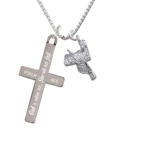 Western Saddle - She will not Fall - Cross Necklace (1)