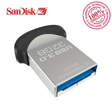 SanDisk usb флэш-диск ultra Fit 16 ГБ 32 ГБ 64 ГБ 128 ГБ USB3.0 рукоять 150 МБ/с. узнать Скорость У диска мини ручка привода высокое Скорость sdcz43
