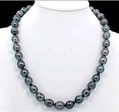 

HOT## Wholesale >> 12-13mm natural Australian south sea black red green pearl necklace 17inch