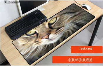 

Yuzuoan Free Shipping Animal Cute Eyes Large Lock Edge Thicken Mouse pad Gamer gaming Mousepad keyboard mat For CSGO LOL Gamer