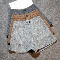 2018 короткий отрезок женские осенние и зимние модели свободные толстые высокая талия широкие брюки шорты