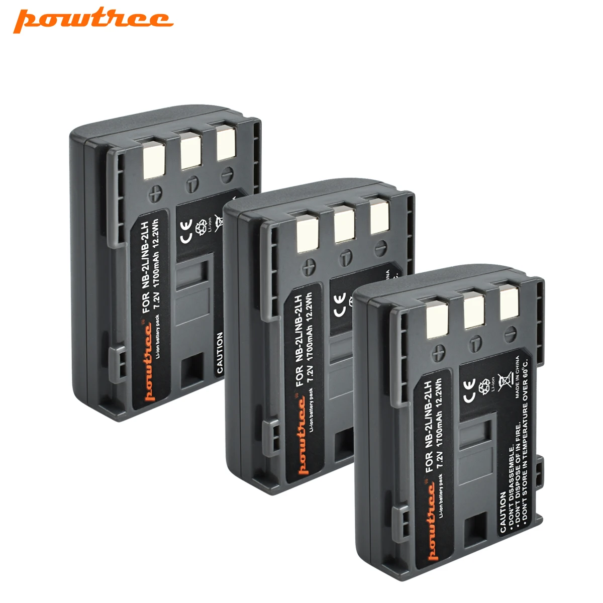 

3x 1700mAh Li-ion NB-2L NB 2L NB2L NB-2LH Camera Rechargeable Li-ion Battery for CANON 350D 400D G7 G9 S30 S40 EOS Powershot L15