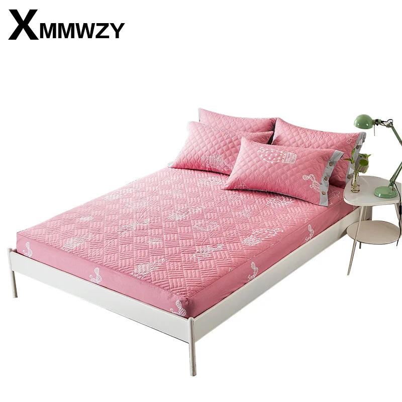 100 Cotton Embroidery Fitted Sheet Bedspreads Elastic Bedding Large