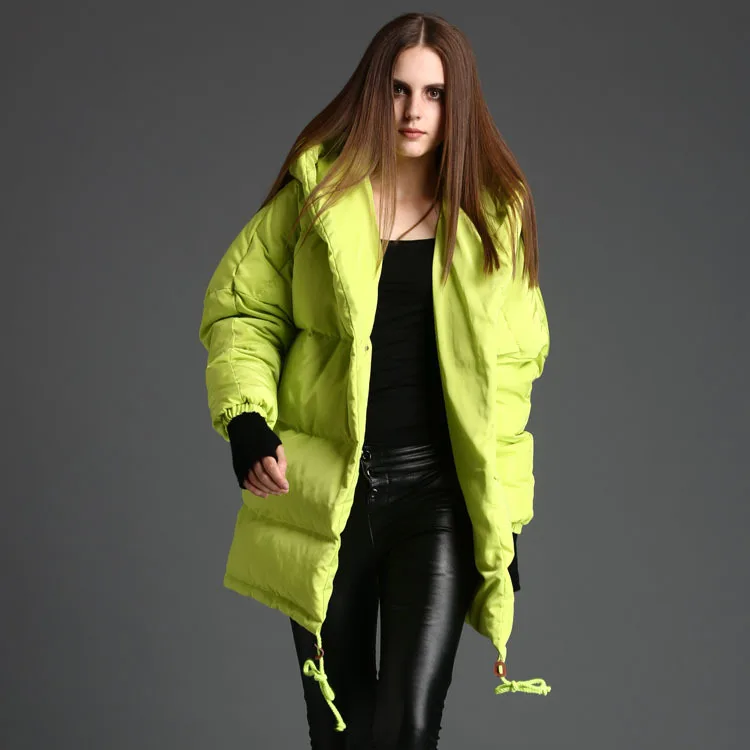 European Grand Prix 2016 winter female thick loose cocoon silhouette white duck down quilt large cap