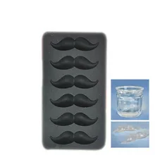 1 шт. Горячая 3D лоток для льда модная идея в форме усов конфеты для желе, льда торта черного силикона формы выпечки F2855