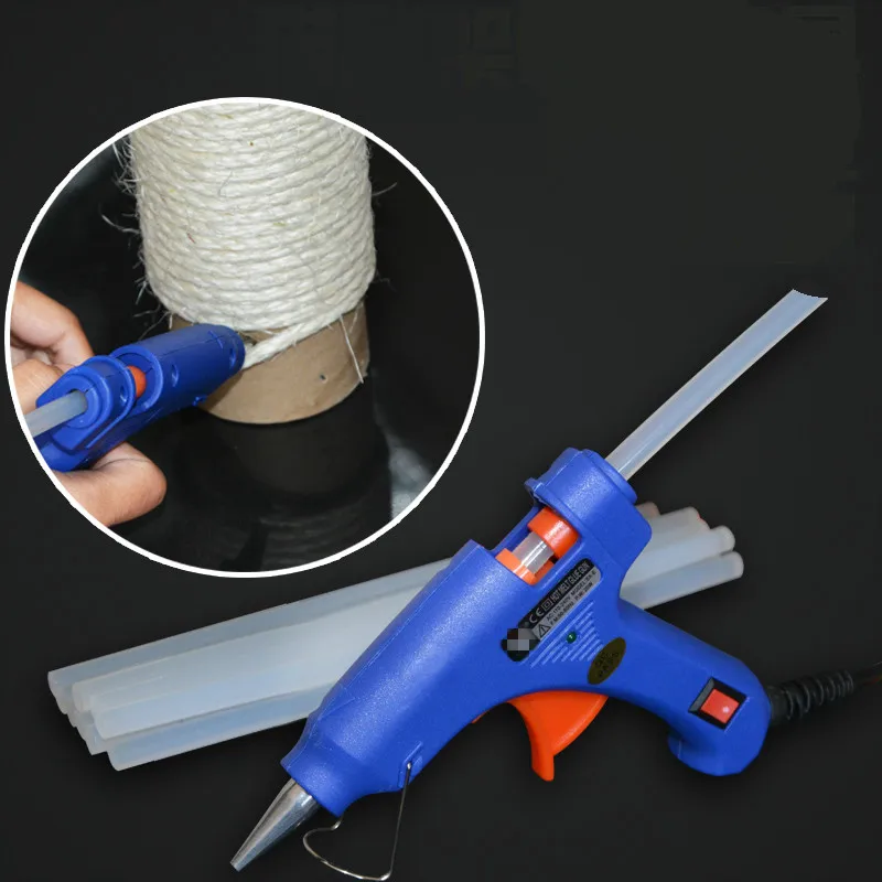 

20W EU plug Silicone Adhesive Gun for Sticking your Sisal Rope in Place, DIY Tool for Cat Scratch Products, Silicone, Cable Tie