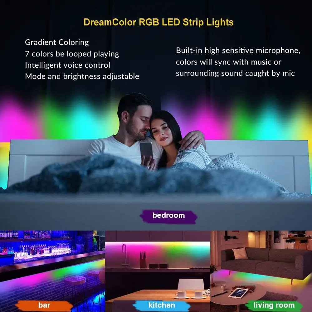 Buy LED Strip Lights with Music Sync Chase Effect