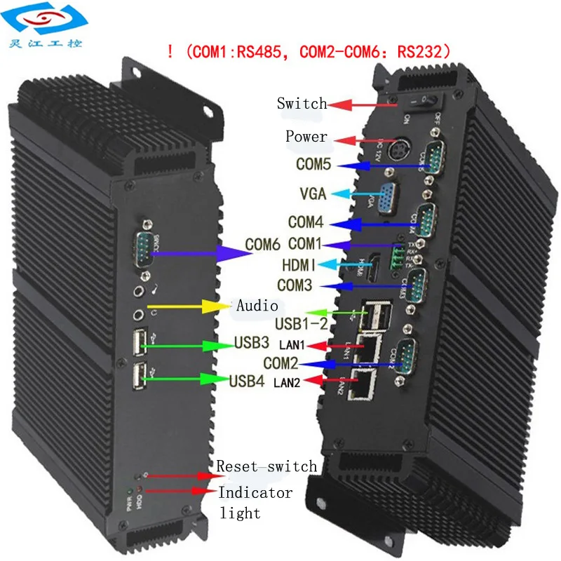 SSD 64Gb 4GB ram Embedded Fanless industrial computer mini PC With