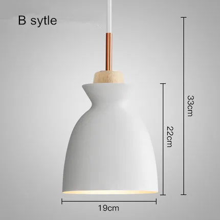 Современный подвесной светильник s скандинавский Лофт светодиодный подвесной светильник Деревянный алюминиевый подвесной светильник для бара, Кухонный Светильник - Цвет корпуса: white C style