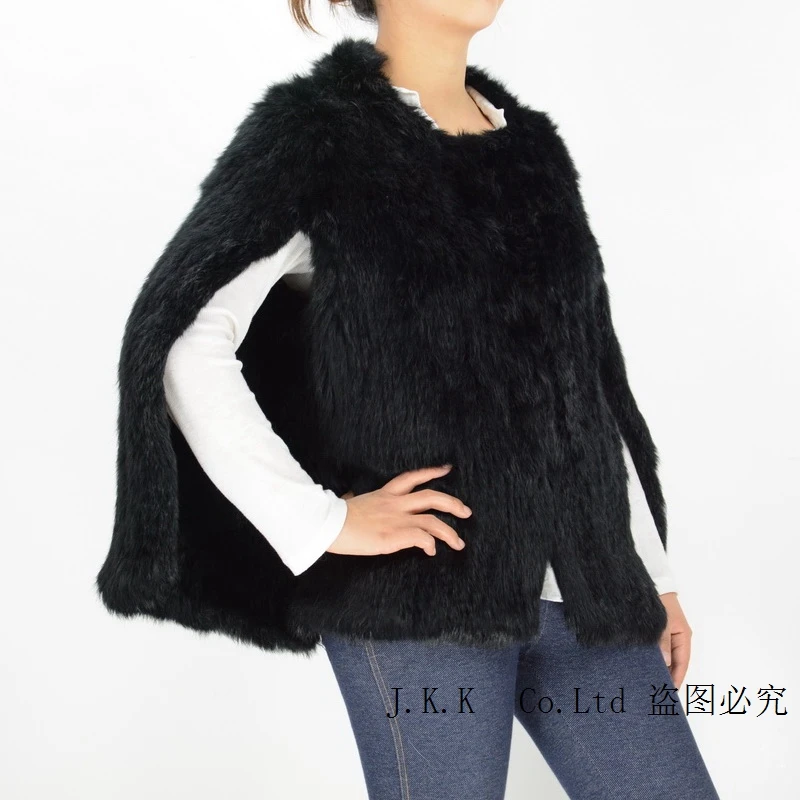 

Jancoco Max 2017 Thick Knitted Real Rabbit Fur Jacket Women Winter Fashion New Design Wholesale / Retail S1607
