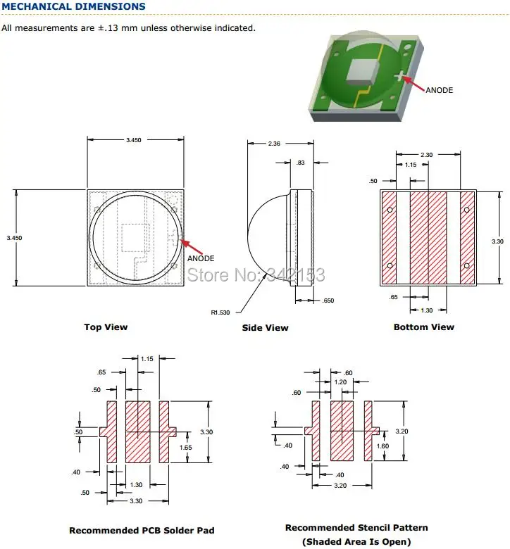 15-XlampXTE Mechanical Dimensions