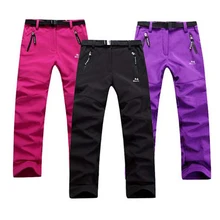 Зимняя женская обувь Водонепроницаемый треккинг флисовая куртка теплый флис для походов брюки женские дорожный Походный для лазания лыжные штаны 3XL