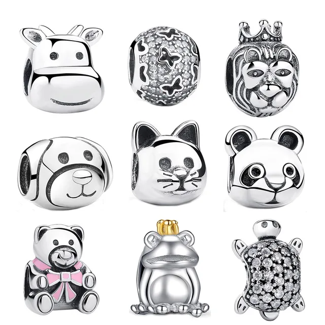 Animal Charms For Bracelets Best 2017 Gift 925 Sterling Silver Lovely Cat Animal Charms Fit Pan