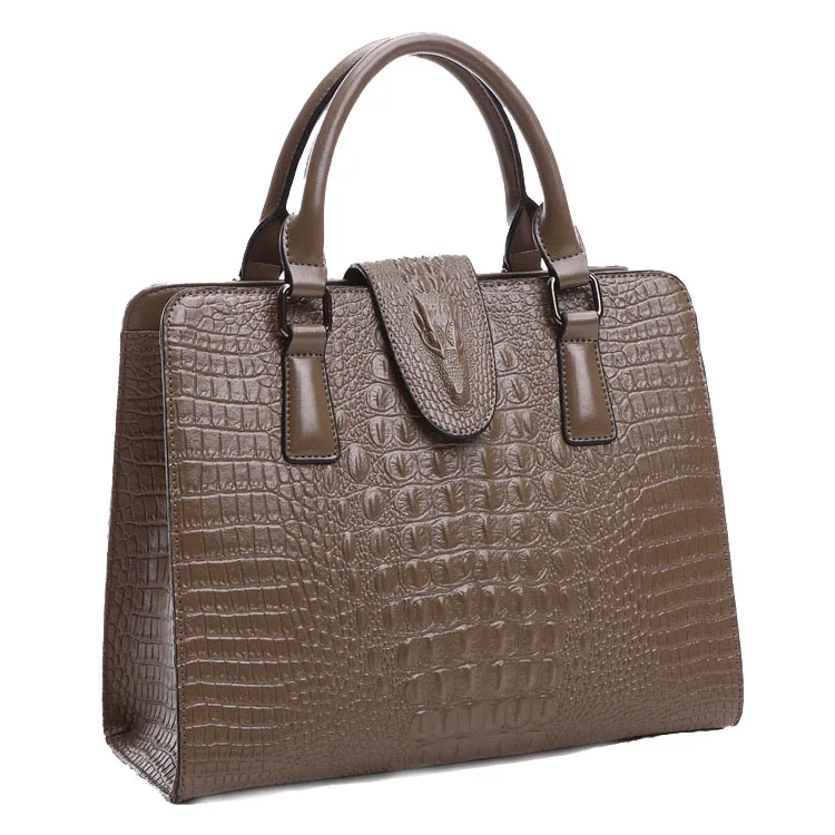 Женская сумка из натуральной кожи с узором «крокодиловая кожа», женские сумки-мессенджеры, женские сумки высокого качества, дизайнерские сумки высокого качества L43 - Цвет: Серый