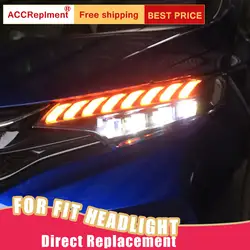 2 шт. светодиодный фары для Honda Fit 2015-2019 светодиодный Автомобильные фары ангельские глазки все светодиодный HID комплект протовотуманная