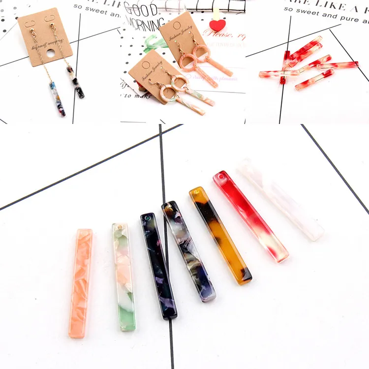 

Simple Acetate One Hole Eardrop Accessories Diy Handmade Material Earring Pendant Necklace Charms Jewelry Components 6pcs